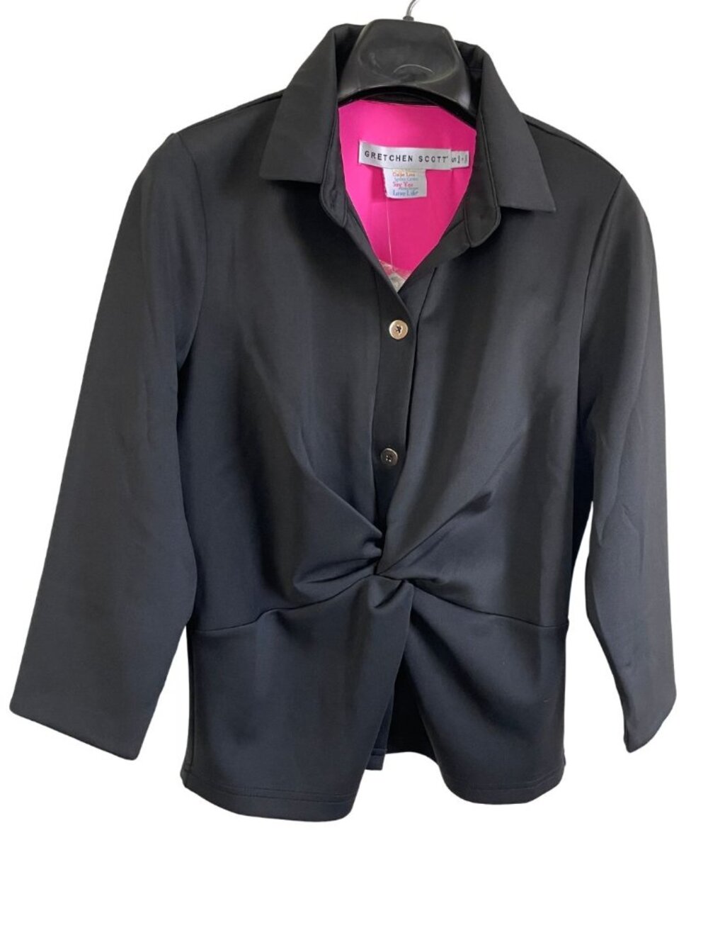 NWT Gretchen Scott Twist & Shout Top Black Sz S Minimalist Classic Resortwear - Picture 6 of 9